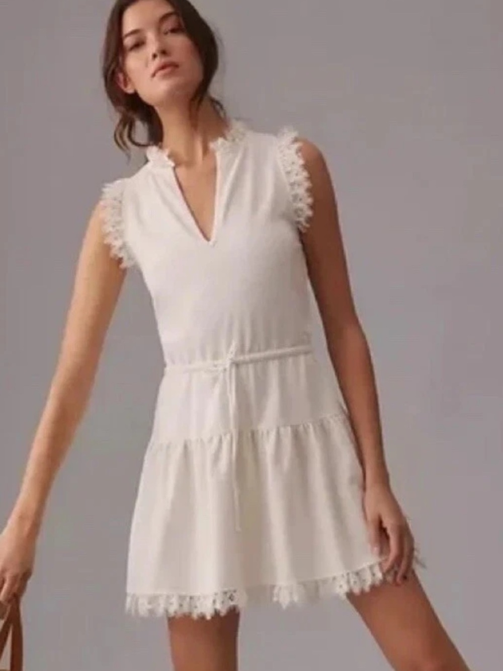 NWT Cream Sundays Anthropologie Cream Tara Dress with Lace Trim